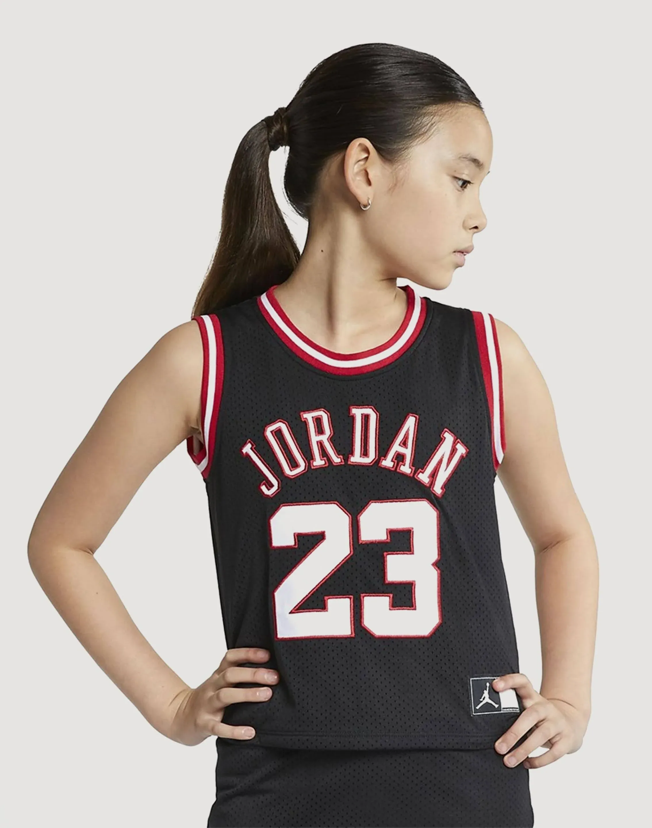 Jordan Girls' Recon Cropped Jersey Black Large