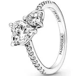 Pandora Double Heart Sparkling Ring