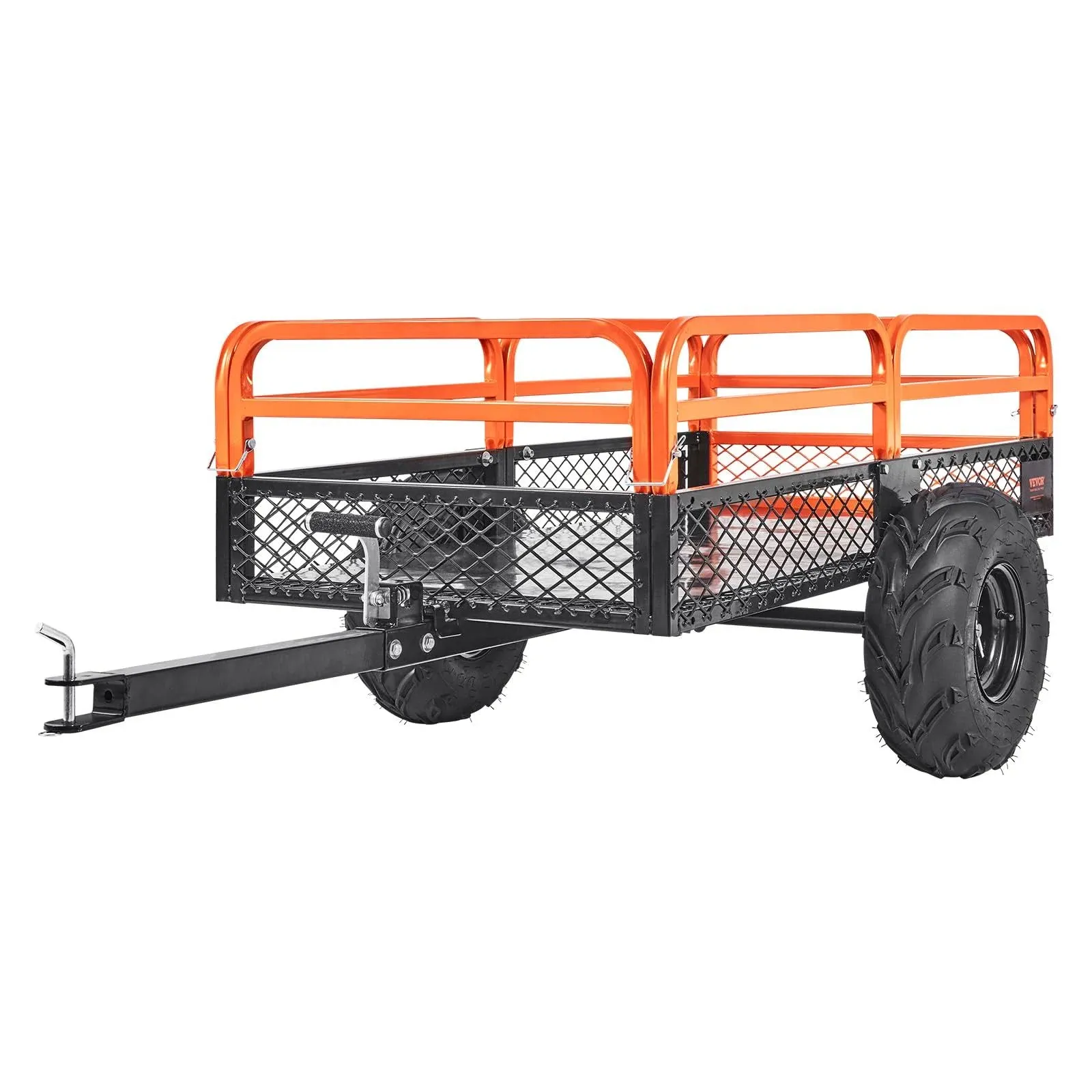 VEVOR Heavy Duty Steel ATV Dump Trailer 15 Cubic Feet Tow Behind Dump Cart Garden Trailer