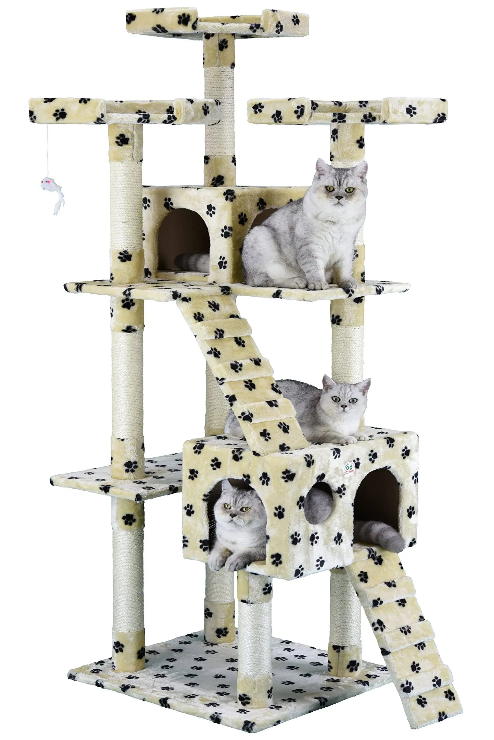 Go Pet Club Paw Print 72 in. Cat Tree Condo