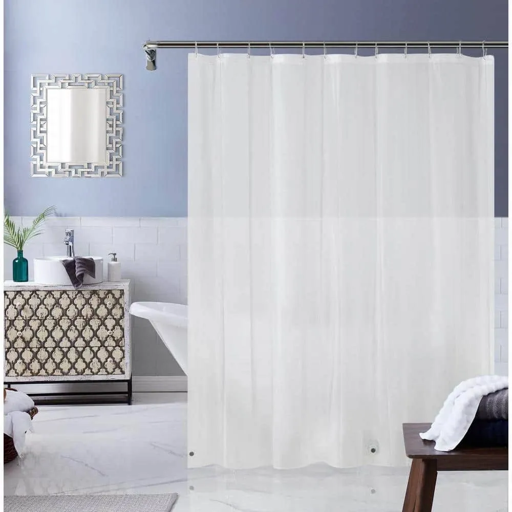 Shower Curtain Liner 3 Weighted Magnets White 4Gauge 70&#034; L x 72&#034; W Heavy Duty...