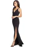 Dress the Population Women's Jordan Ruched Side Slit Gown