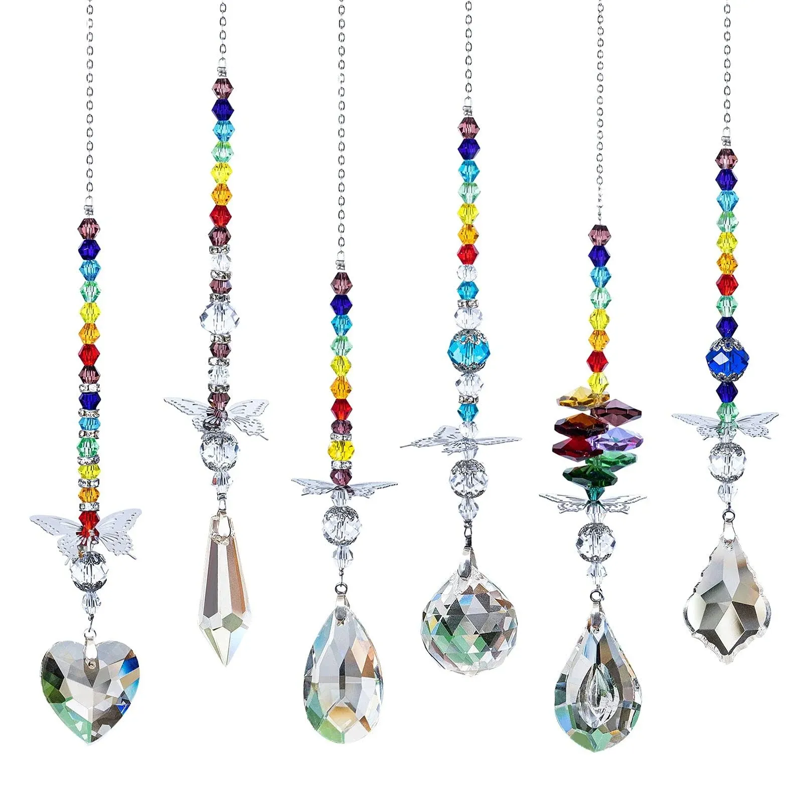 PGANDS Crystals Ball Prisms Sun Catcher for Window Rainbow Maker with Butterfly ...