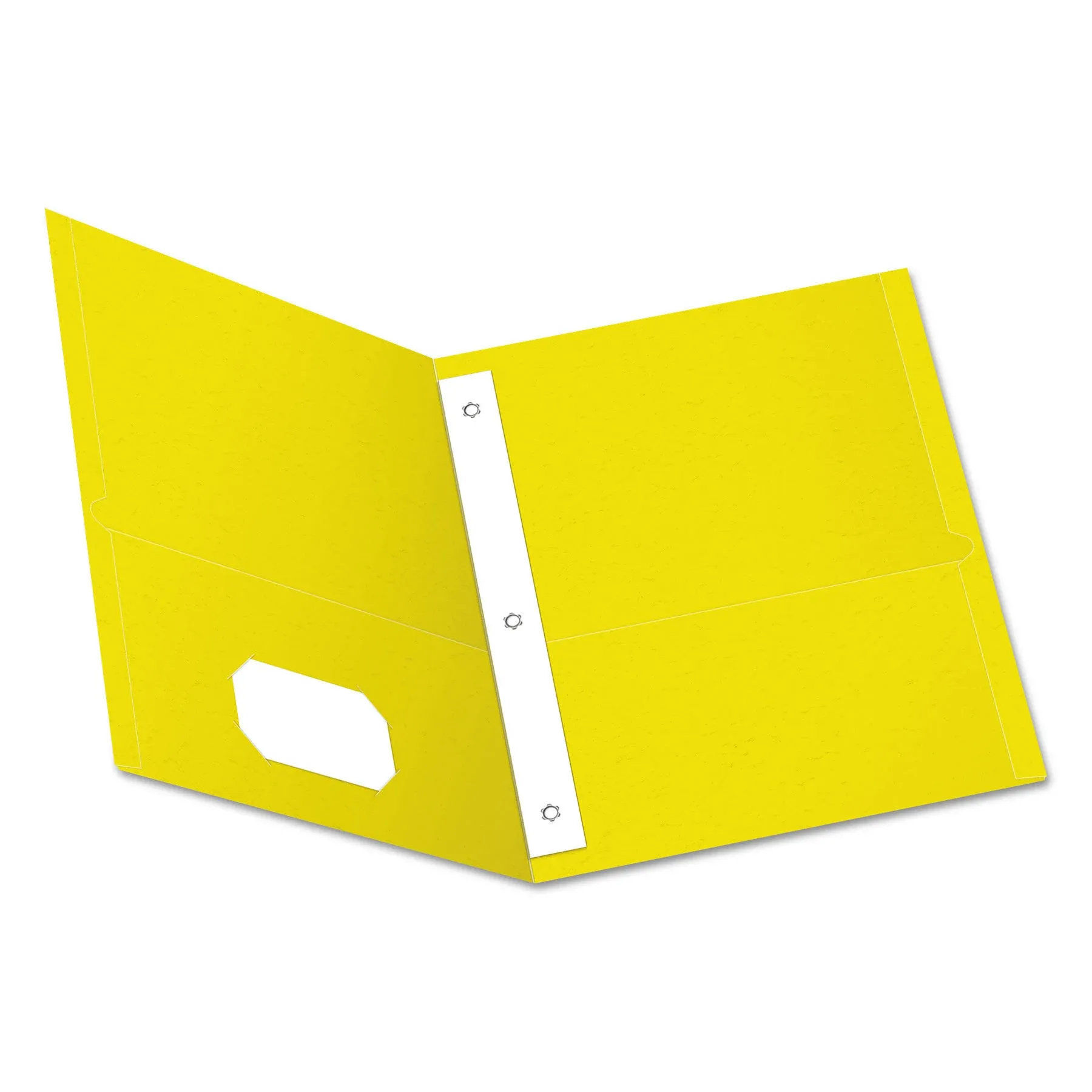 Oxford™ Twin-Pocket Folders with 3 Fasteners, Letter, 1/2&quot; Capacity, Yellow, 25/Box - M-932870-1654 - Box of 1