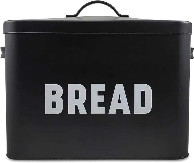 Bread Box for Kitchen Countertop - Extra Large Keeps 2+ Loaves Fresh - White Metal Bread Storage Container Bin for Modern Farmhouse Kitchen