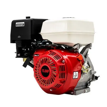 4-Stroke Gas Engine 15HP 420CC Recoil Pull Start Horizontal Go Kart Engine Motor Industrial Grade OHV Gasoline Engine 9.7kw for Compressor Scarifier Lawnmower Pump Generator Flail Mower (15HP, Red)