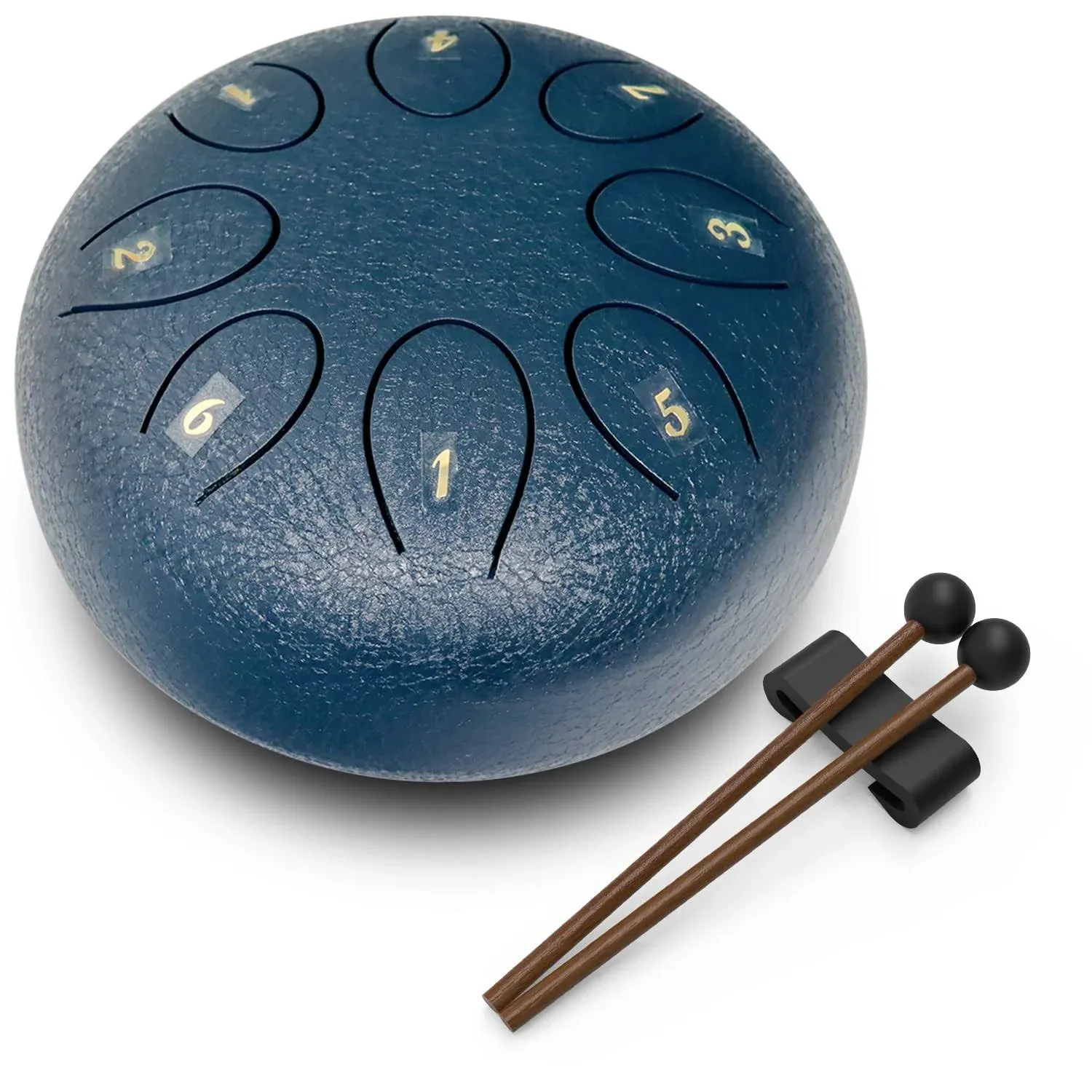 Regis Alloy Steel Tongue Drum 8 Notes 6 Inches Chakra Tank Drum Steel Percussion Padded Travel Bag and Mallets (Navy, 8 Notes 6 inches)