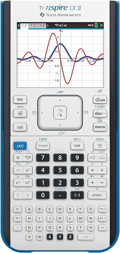 Texas Instruments CXII TI-Nspire Graphing Calculator, White (NSCX2/TBL/1L1)