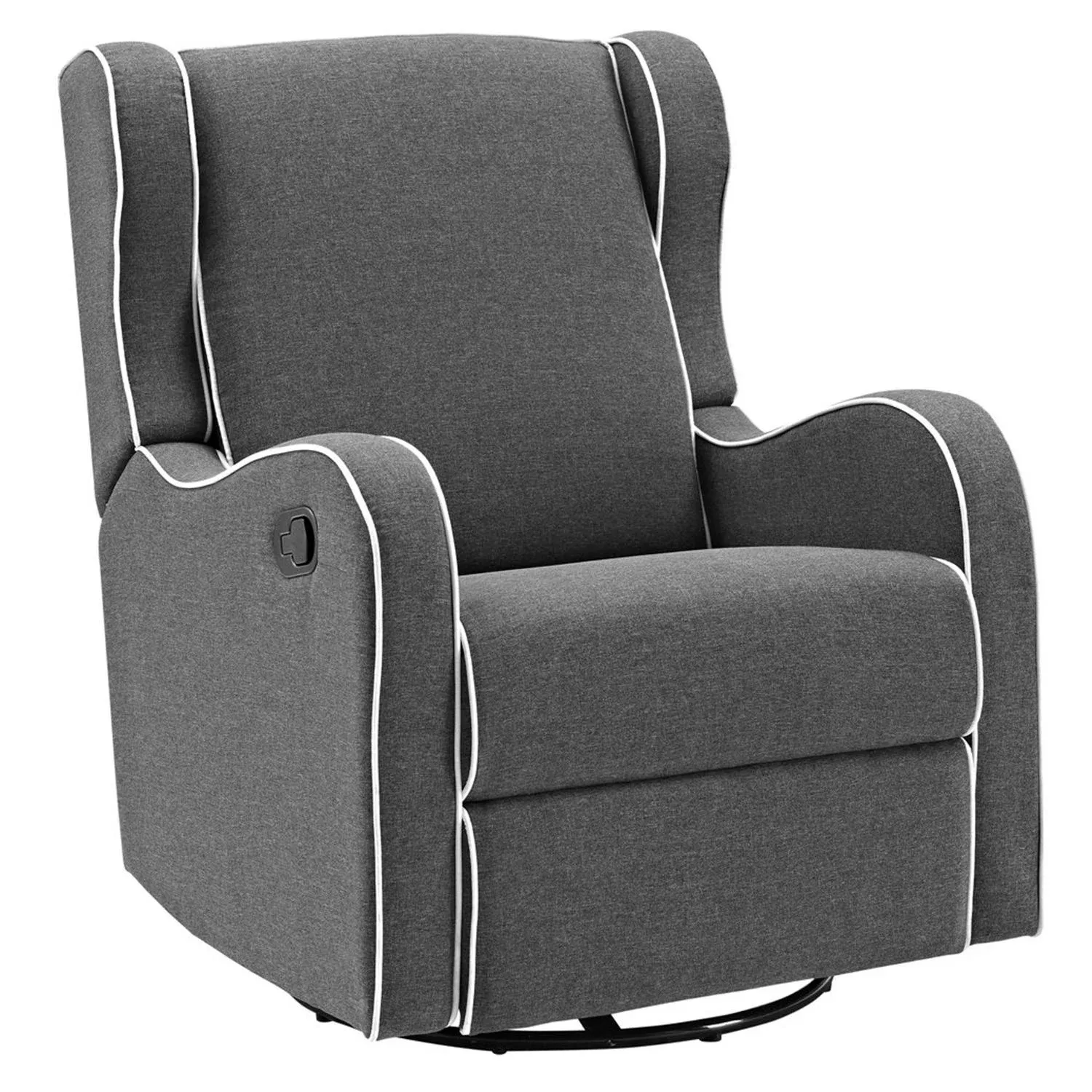 Angel Line Rebecca Upholstered Swivel Gliding Recliner,Metal, Beige/White