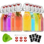 ZEBEIYU 10 Pack Swing Top Glass Bottles 8.5 Oz,Flip Top Beer Brewing Bottles for Kombucha, Homemade, Kefir, Water, Beverages, Soda, Oil, Vinegar, Ferm