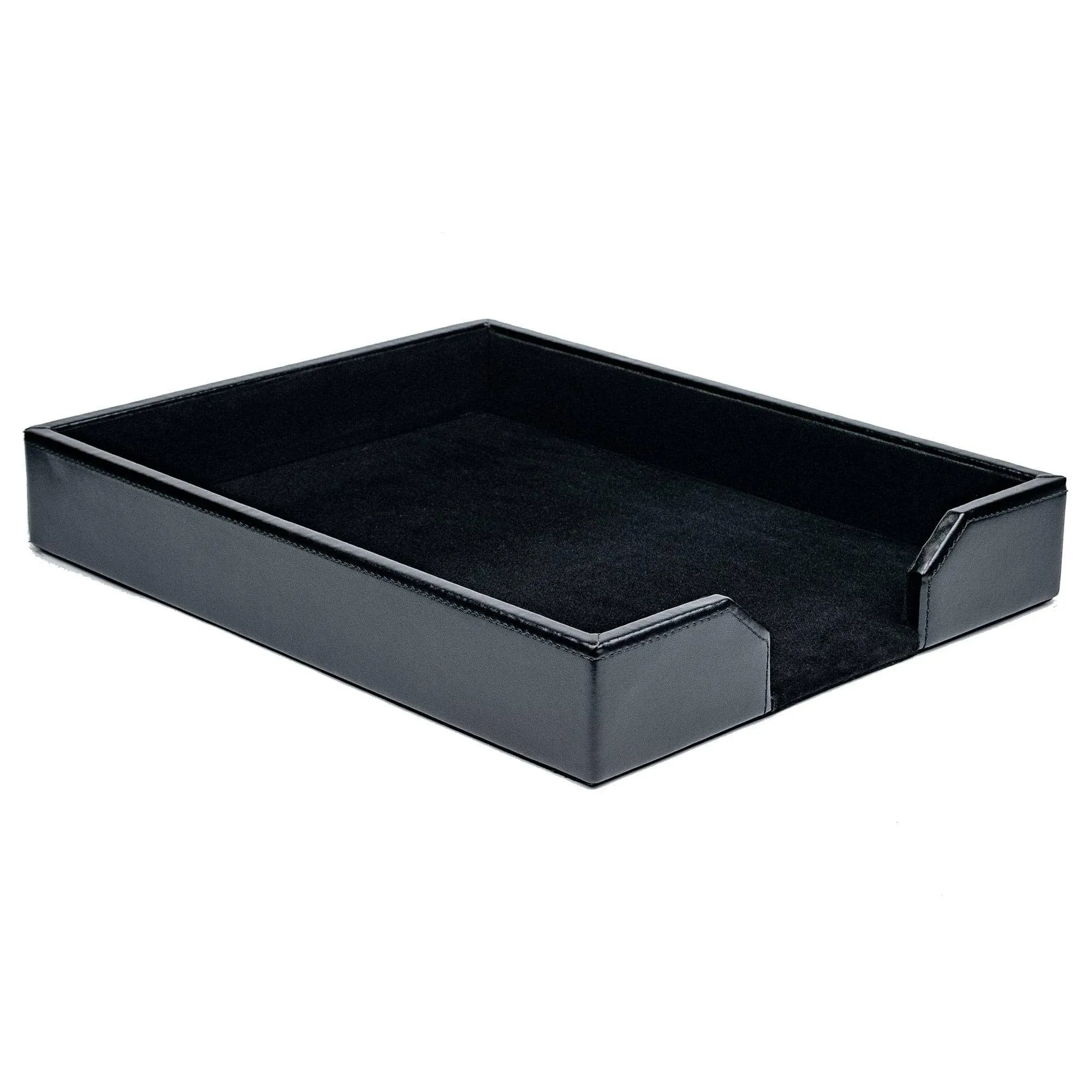 Dacasso Black Bonded Leather Letter Tray