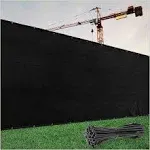 ColourTree 8' x 50' Black Fence Privacy Screen Windscreen Cover Fabric Shade Tarp Plant Greenhouse Netting Mesh Cloth - Commercial Grade 170 GSM - Heavy Duty - 3 Years Warranty - WE Make Custom Size