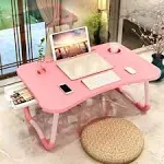 Laptop Bed Table Foldable Laptop Desk Bed Tray with Storage Drawer Lap Desk T...