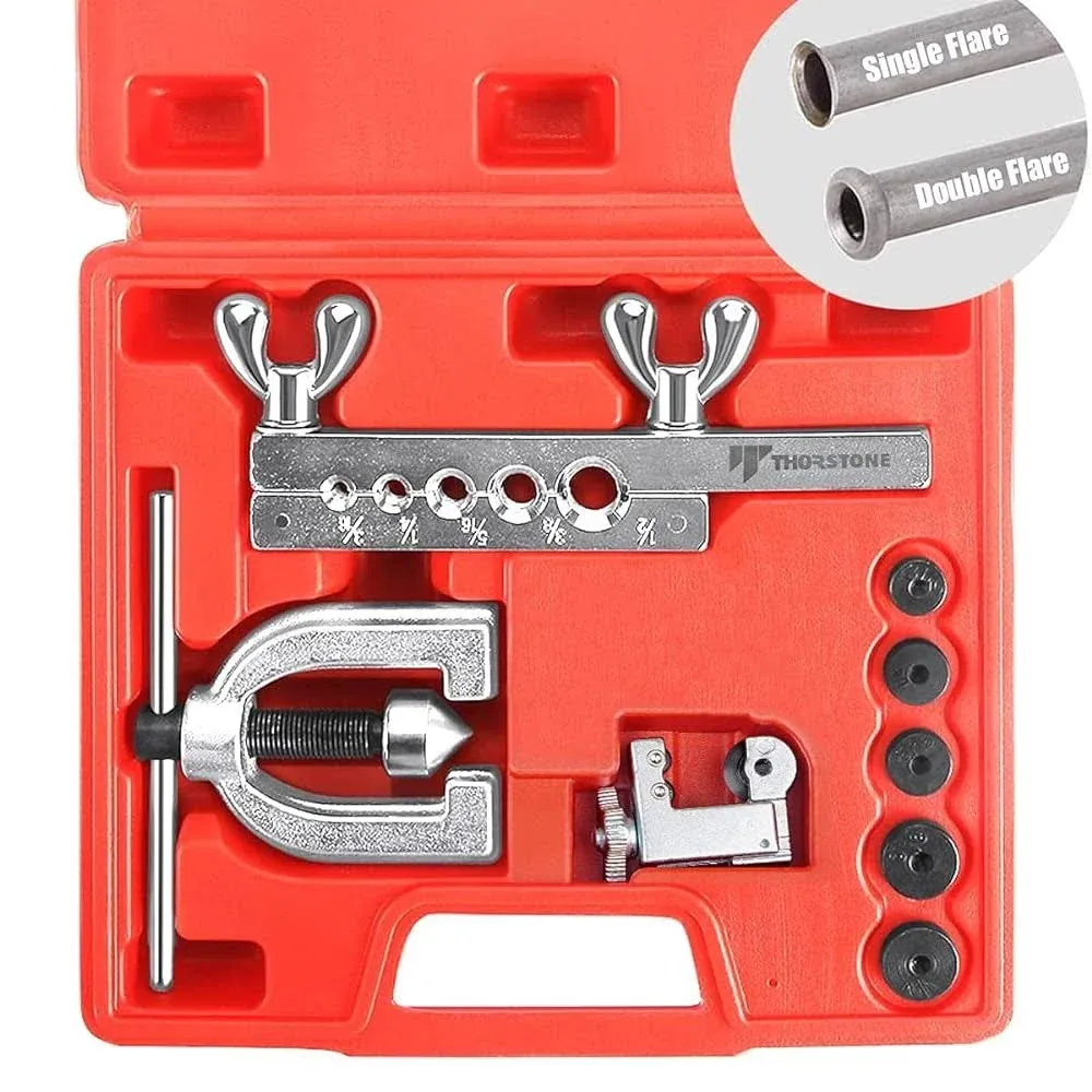 Double Single Flaring Tool Kit For Brake Line And Brass Tubing Tool With Extra A