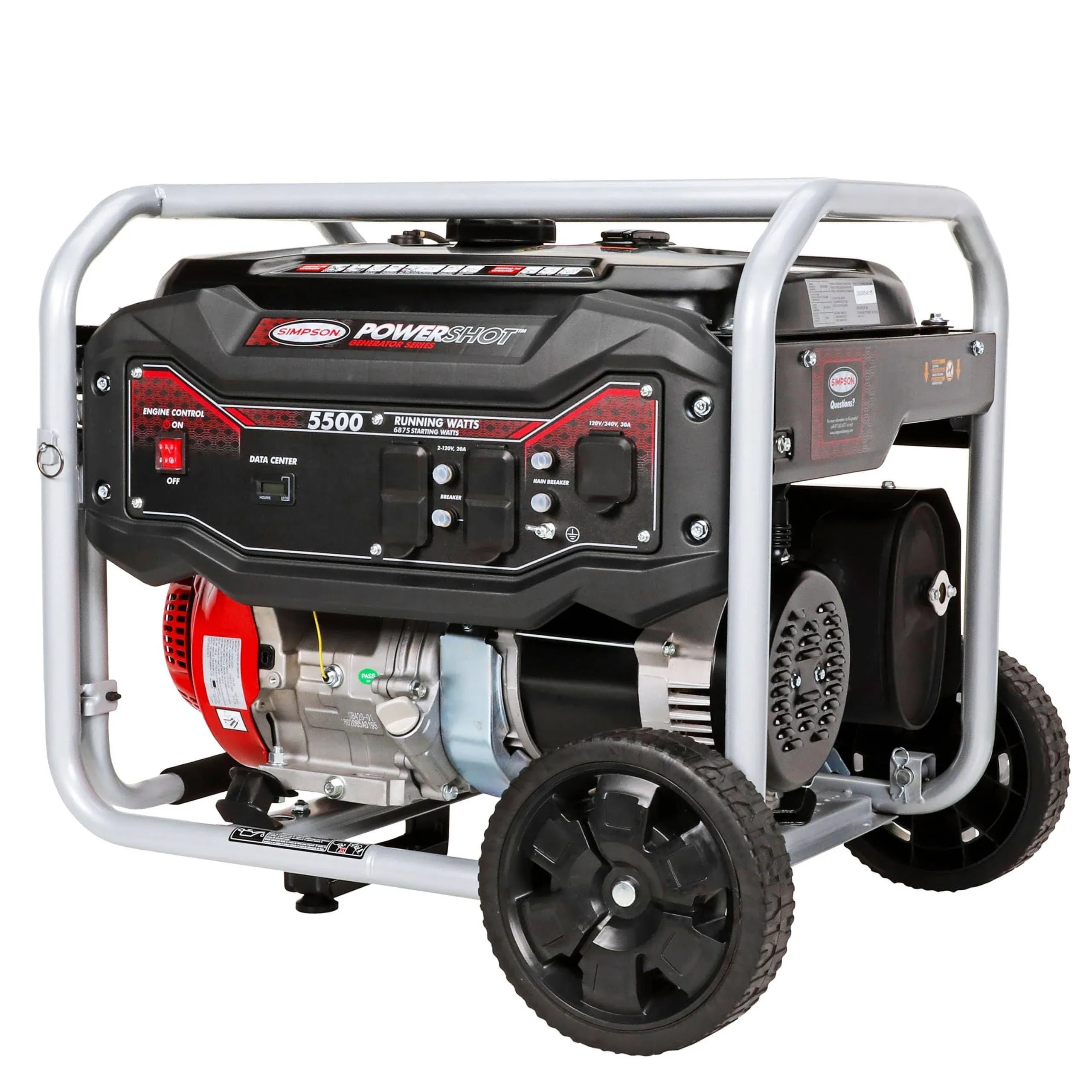 SIMPSON Portbale Gas Generator 5500-Watt Recoil Start w/ Fuel Gauge + Muffler