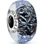 Pandora : Wavy Dark Blue Murano Glass Ocean Charm