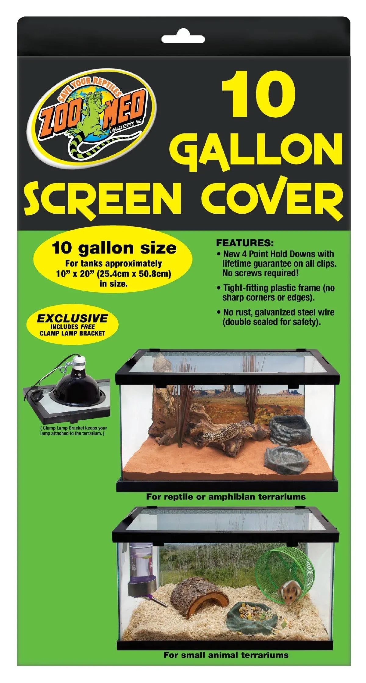 Lot Of 2 Zoo Med Screen Cover Black for 5 1/2 Gallon Terrariums SC-10