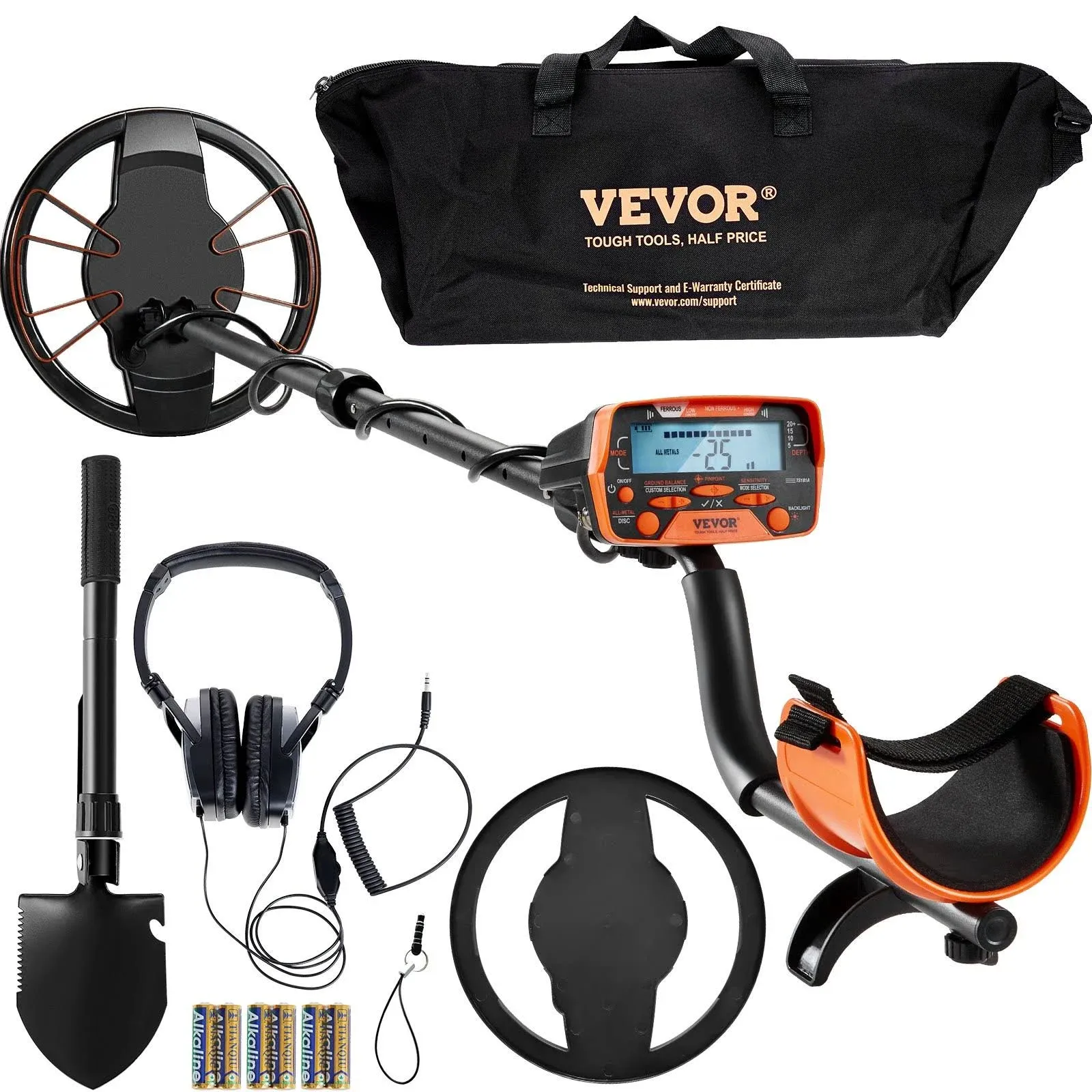 VEVOR Metal Detector for Adults & Kids 10 inch Waterproof Search Coil with LCD Display 7 Modes YJSJSTCQ10510KDE7V0