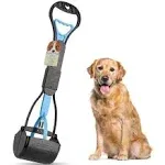 PPOGOO Non-breakable Pooper Scooper for Large Medium Small Dogs with 24.3Inch Long Handle High Strength Material Durable Spring, Easy Grass and Gravel