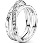 Pandora Crossover Pave Triple Band Ring