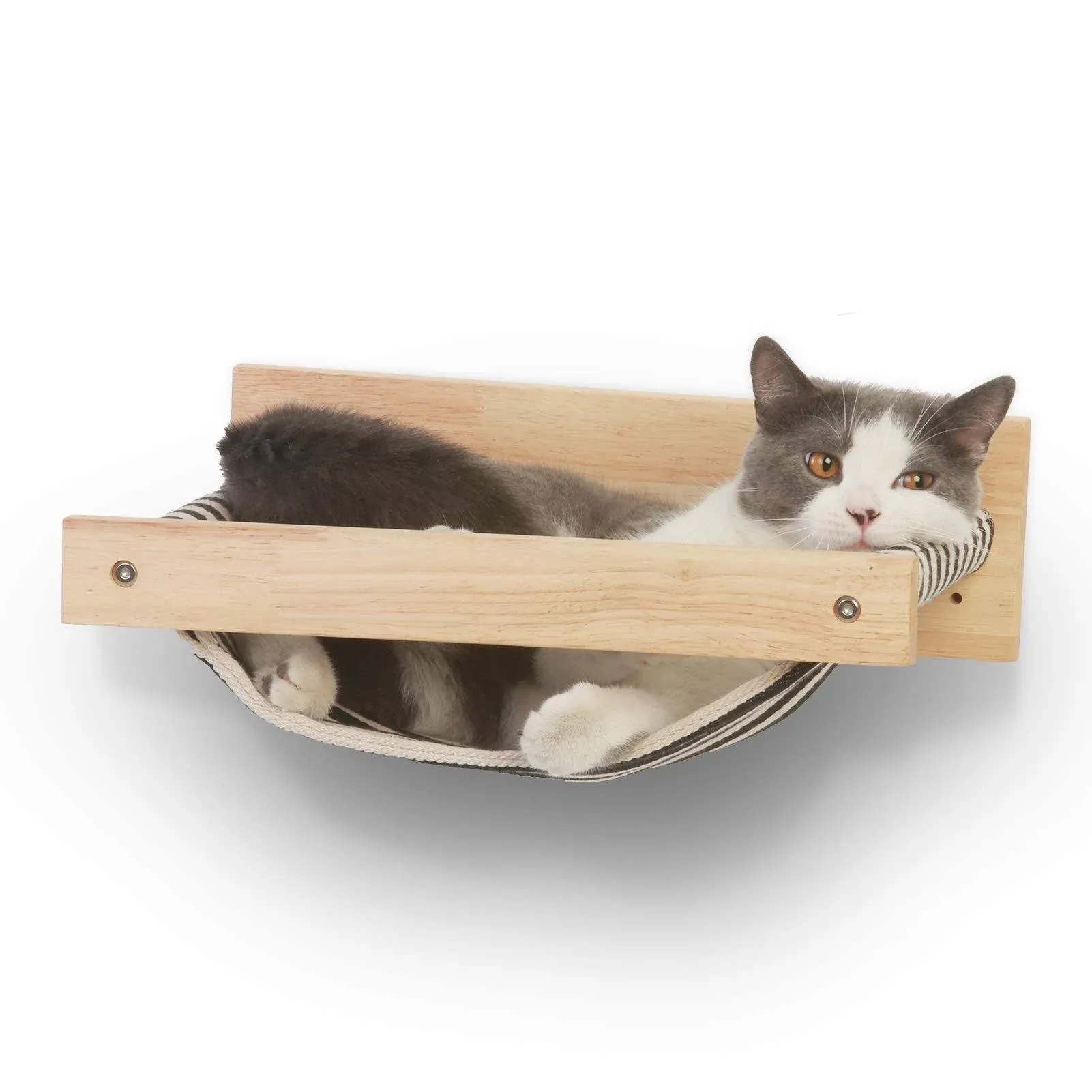  Cat Hammock Wall Mounted Large Cats Shelf - Modern Beds and Black Stripe