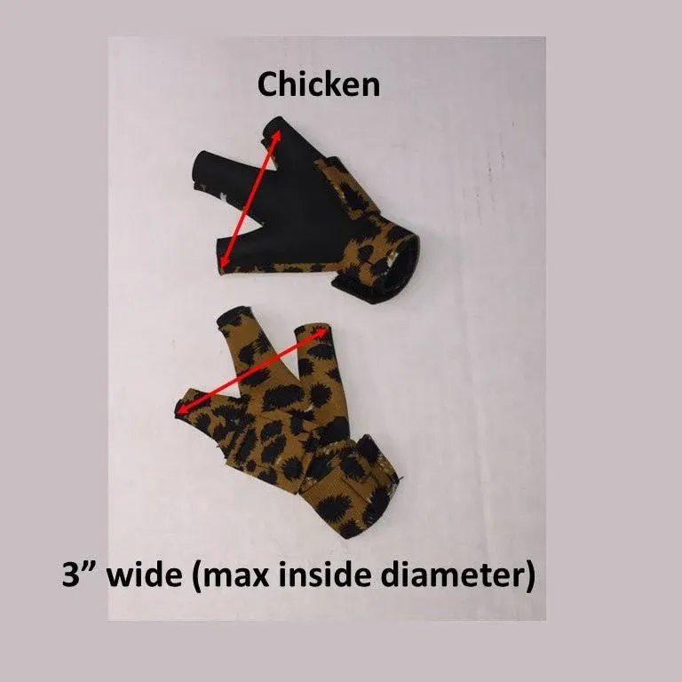 Birdy Bootie - Protective Shoe for Injured Bird Feet Chicken Pair (3" Max. Inside Width) / Leopard