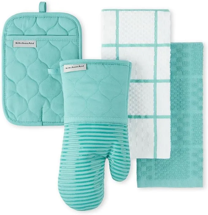 KitchenAid Onion Quilt Kitchen Towel, Oven Mitt & Pot Holder Set 4-Pack