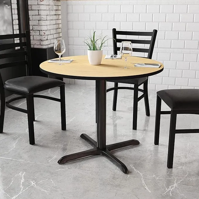 Flash Furniture 36'' Round Laminate Table Top with 30'' x 30'' Bar Height Table Base