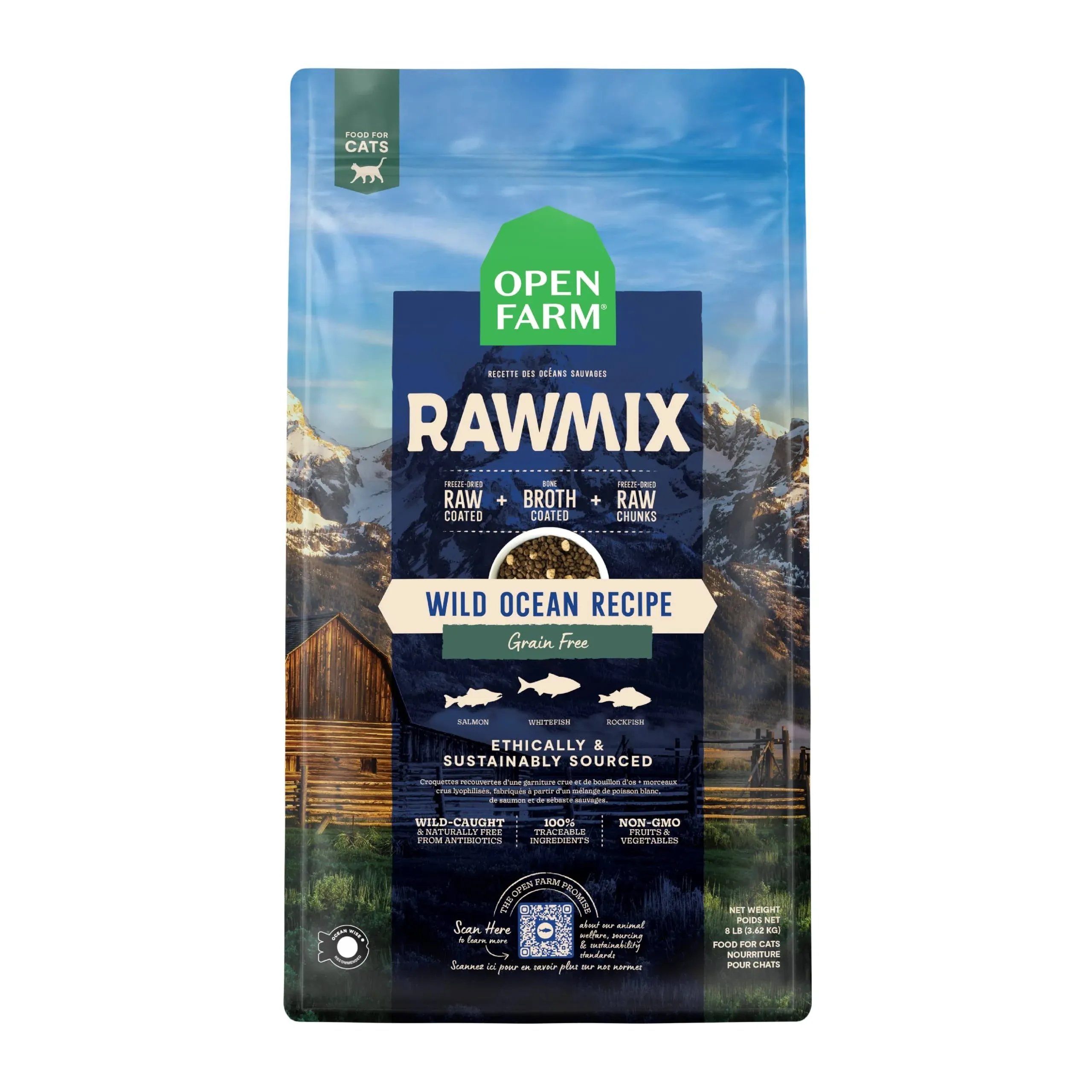 Open Farm Open Prairie Grain-Free RawMix, Dry Cat Food 8-lb