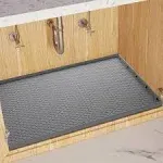 Sdpeia Under Sink Mat for [34" x 22"] Cabinet, 2024 New Upgraded Silicone Waterproof Mat Kitchen Cabinet Liner Holds Over 3.3 Gallons, Cabinet Protector Under Sink Tray for Drips, Leaks (Rock Grey)