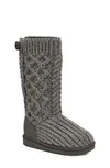 Shop Ugg Kids' Classic Cable Knit Water Resistant Boot In Grey