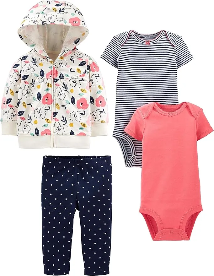 Simple Joys by Carter's Baby Girls' 4-Piece Jacket, Pant, and Bodysuit Set