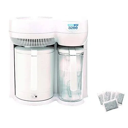 Waterwise 3200 w/ 6 Pack Filters - Produces 1 gallon of 100% pure steam distilled water in 4 hours