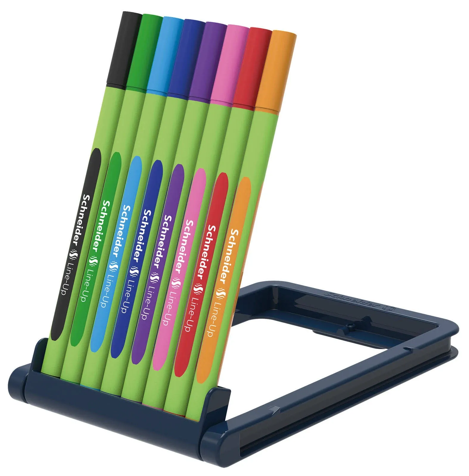 Line-Up Fineliner Pen, 0.4 mm, Adjustable Case Stand, 8 Assorted Ink Colors