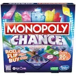 Monopoly Chance Board Game for Adults and Kids | Fast-Paced Family Party Game | Ages 8+ | 2-4 Players | 20 Mins. Average