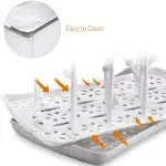 Baby Bottle Drying Rack with Tray, Termichy High Capacity Bottle Dryer Holder for Bottles, Teats, Cups, Pump Parts and Accessories, Gray