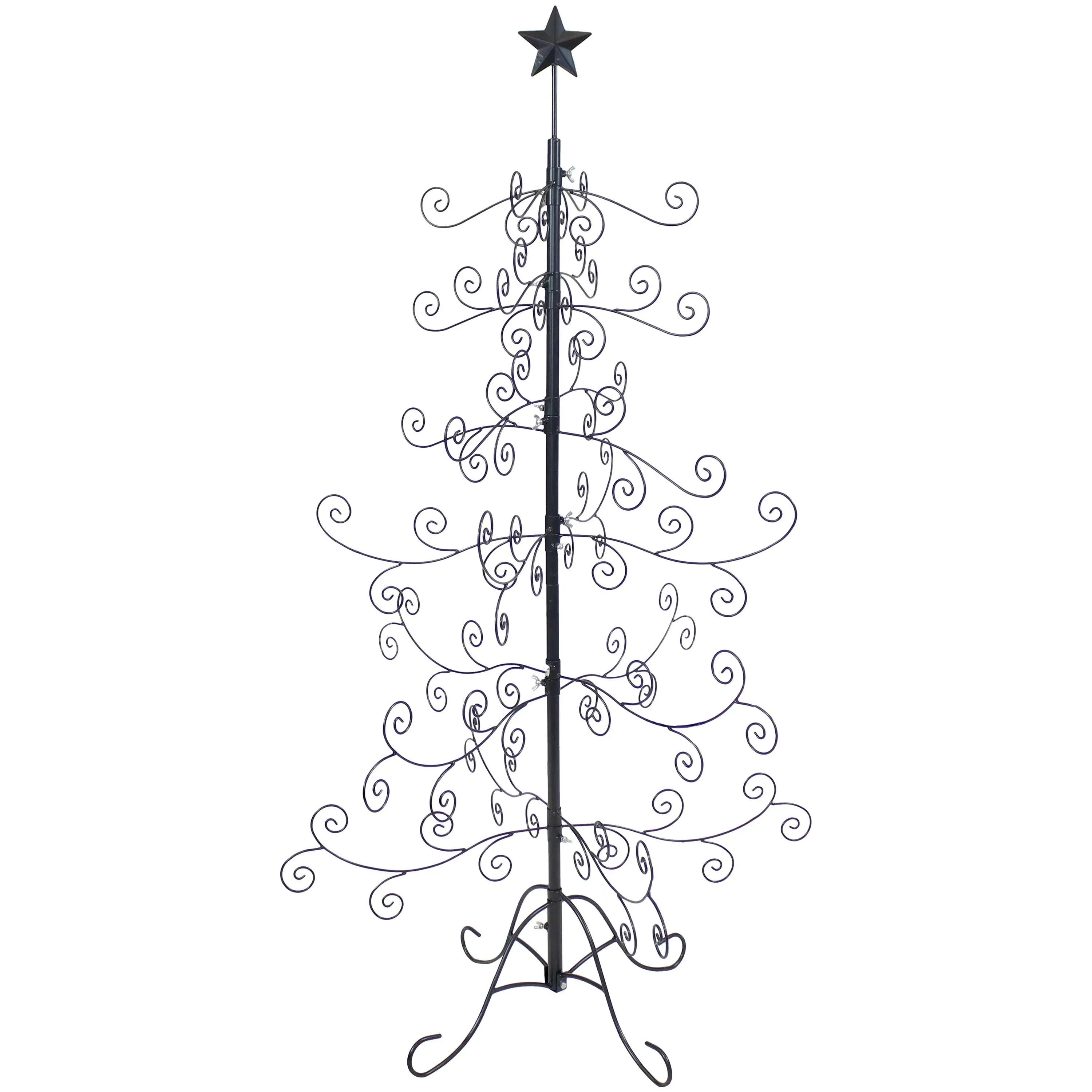 Sunnydaze Noelle Indoor Black Metal Christmas Ornament Tree - 5 ft