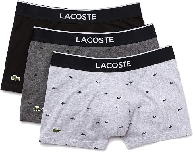 Lacoste Men's Casual Signature Boxer Trunks 3-Pack