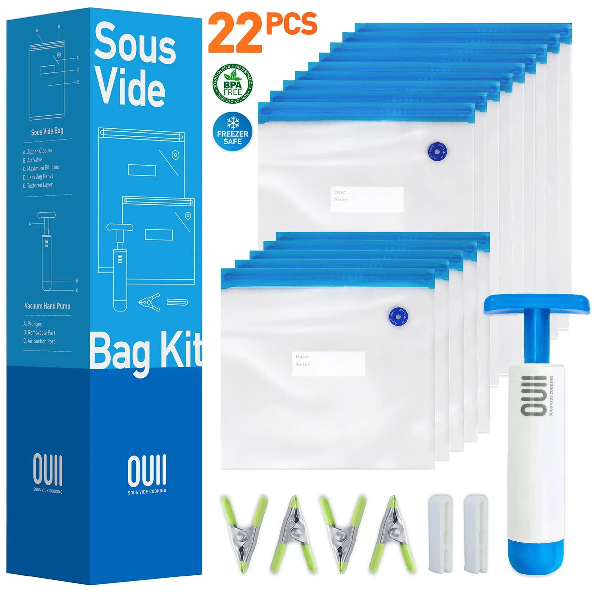 Sous Vide Bags For Joule And Anova Cookers - 15 Reusable Bpa-Free Sous Vide Ba