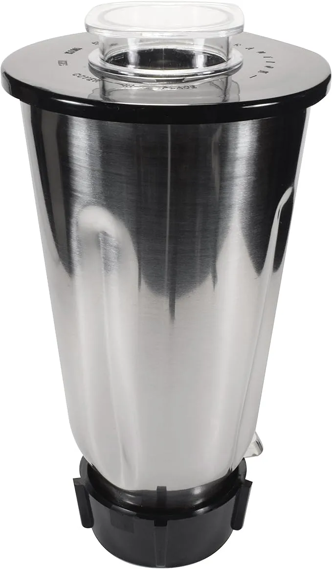 Univen Stainless Steel Blender Jar with Lid and Bottom cap fits Oster & Osterizer Blenders