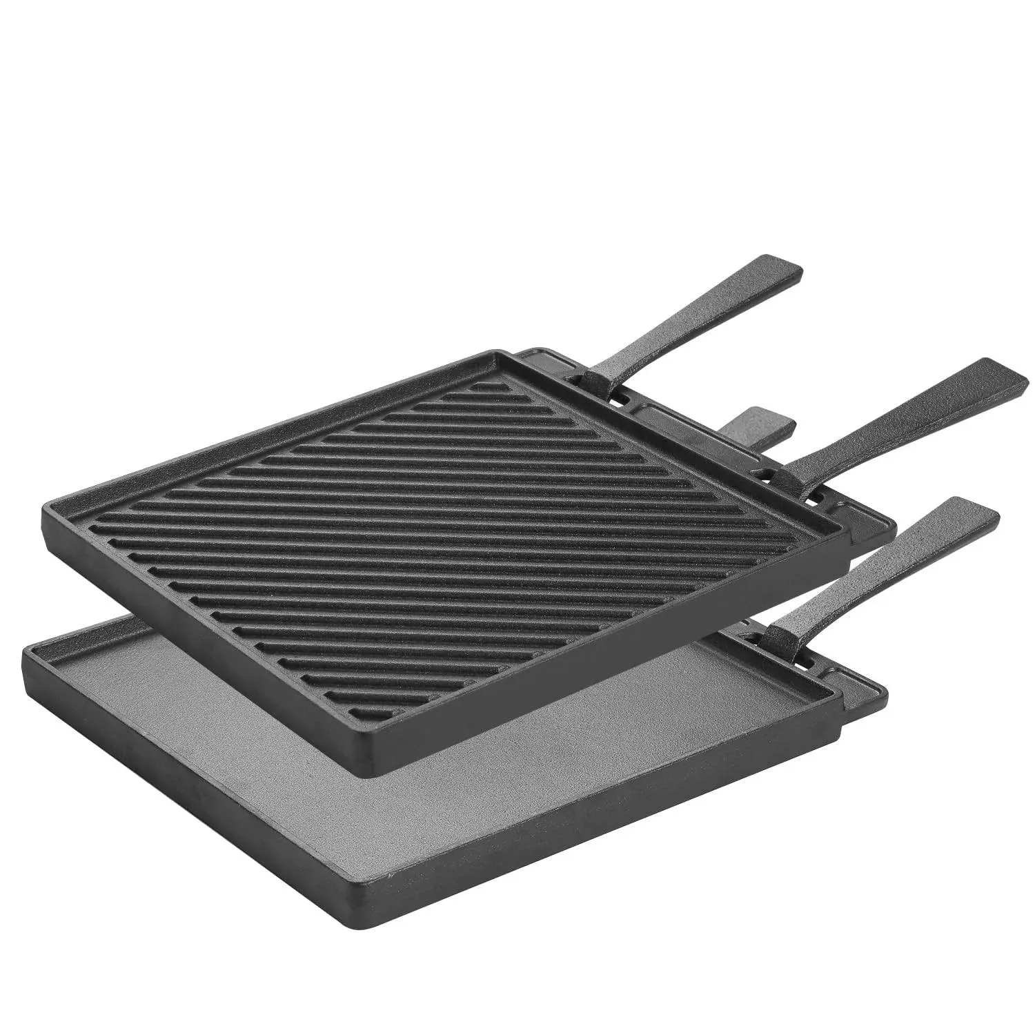 Cast Iron Reversible Grill Plate,Cast Iron Cookware with Removable Handle,Cast ...