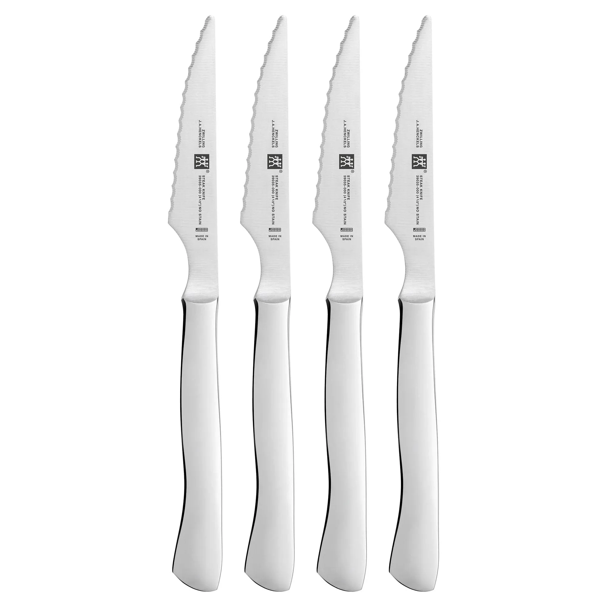 ZWILLING Knives Steak Knife Set, 4-piece, Stainless Steel, Serrated