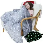 Bood Minky Kids Glow Weighted Blanket, Fuzzy 3lb Weighted Blanket Twin 36"x48 ...