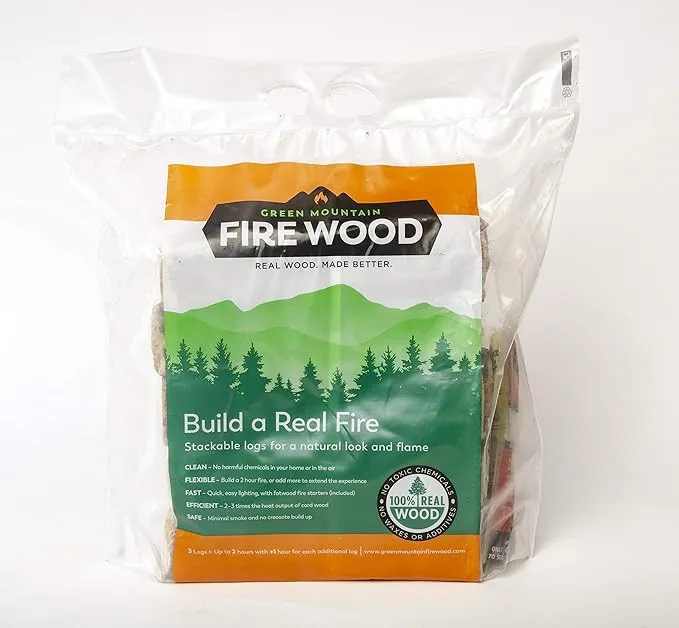 Green Mountain Firewood 8 Log Bundles – The Cleanest, Most Efficient, Most Advanced Fire Wood on Earth…