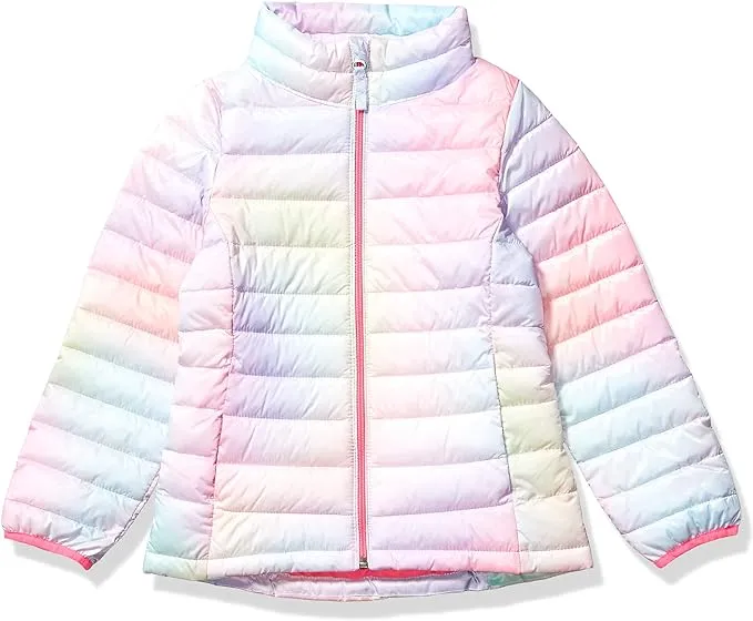 Girls and Toddlers&#039; Lightweight Water-Resistan<wbr/>t Packable Mock Puffer Jacket