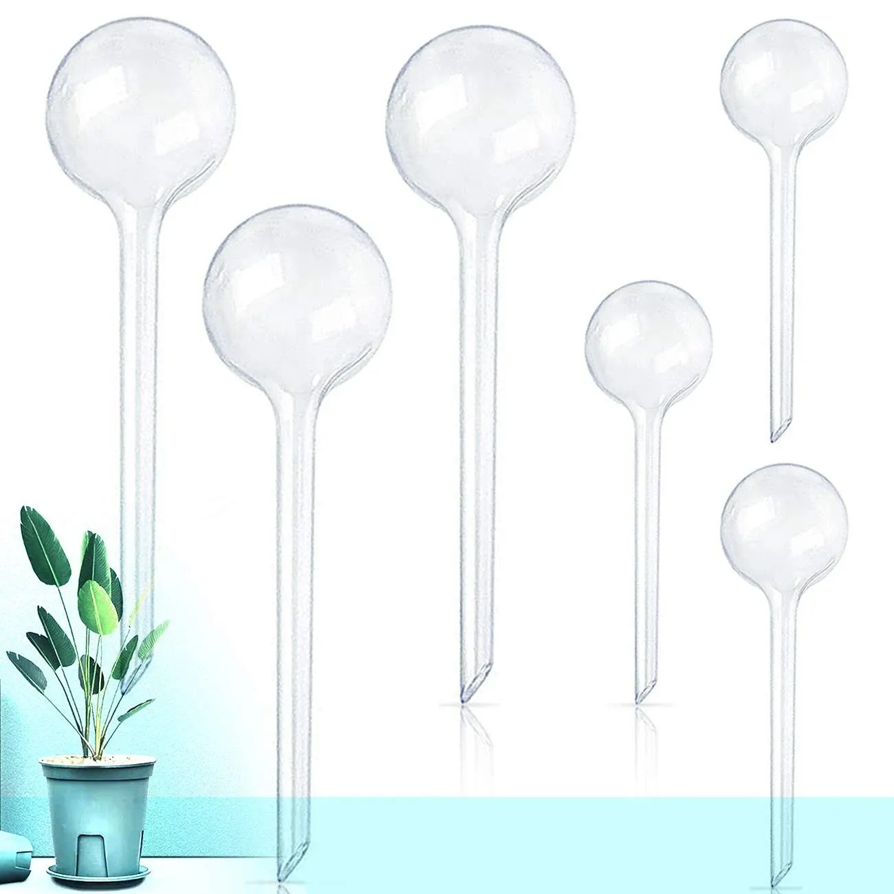 Gddochn 6 Pcs Plant Self-Watering Bulbs,Clear Garden Watering Globes,Automatic ...