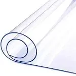 LovePads 2mm Thick 24 x 48 inch Clear Table Cover Protector, Clear Table Protector, Plastic Table Cover, Waterproof PVC Desk Cover Mat Desk