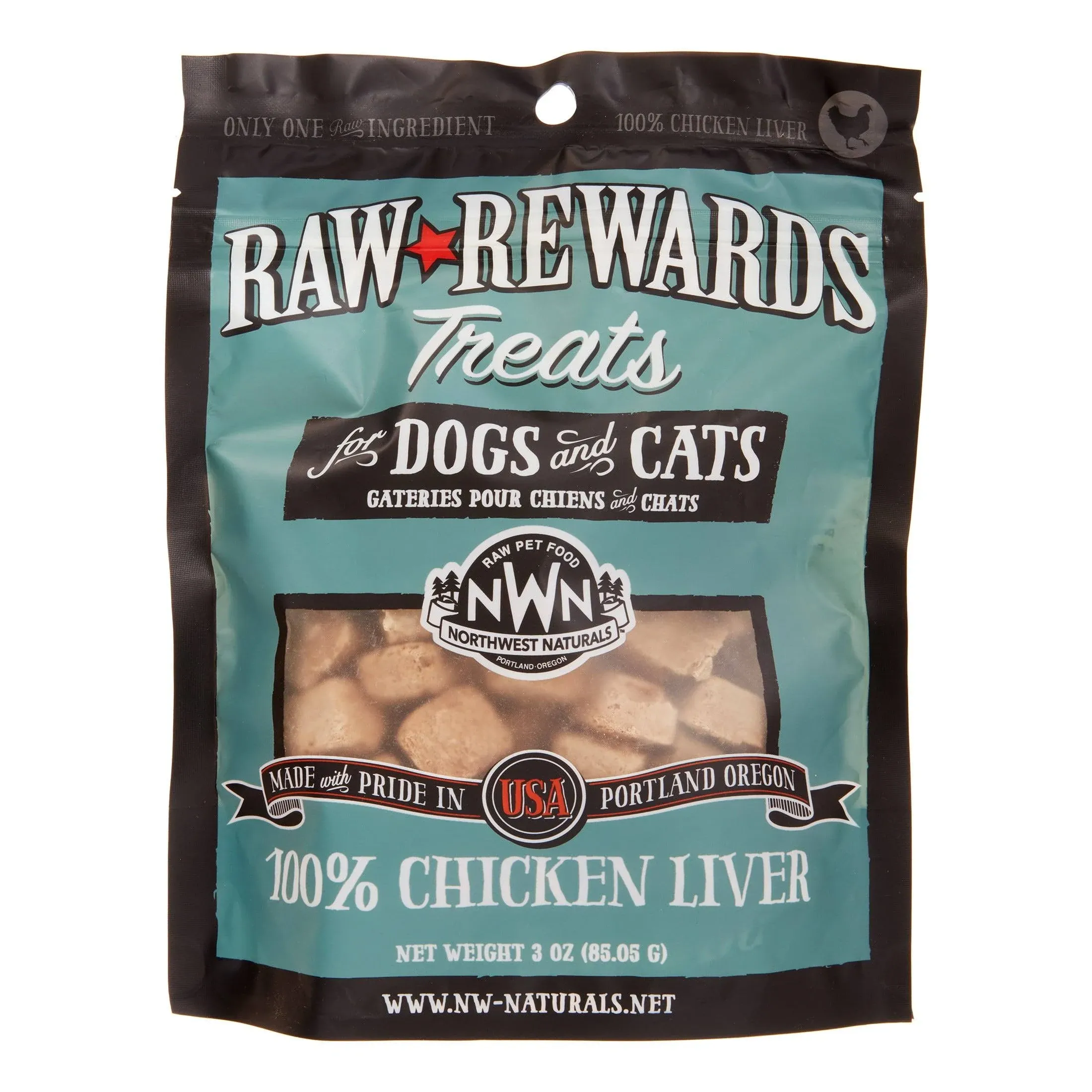 Northwest Naturals Raw Freeze-Dried Chicken Liver Treats, 3oz