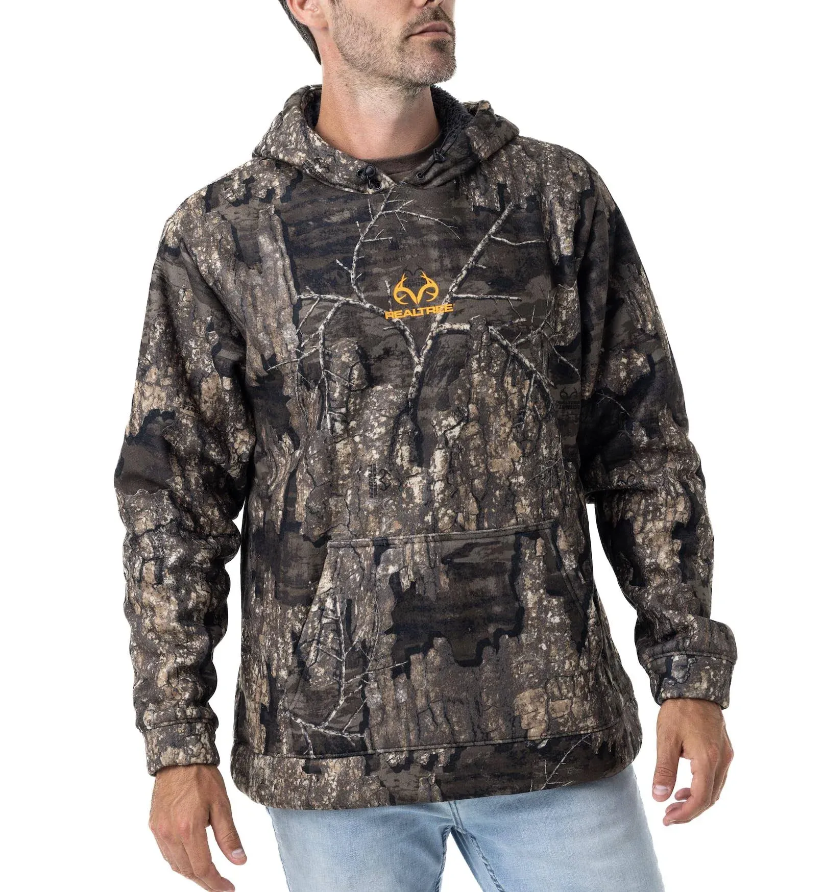 Realtree Men's Camo Midweight Hunting Performance and Sherpa Hoodies Pullover