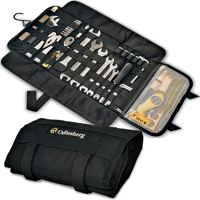 Motorcycle Tool Roll Bag Tools NOT Included - Small Tool Bag Wrench Roll Up Tool Bag Organizer Pouch Wrap Motorcycle Tool Kit Box For Harley Enduro Dirt Bike UTV Motorcycle Accessories Gear